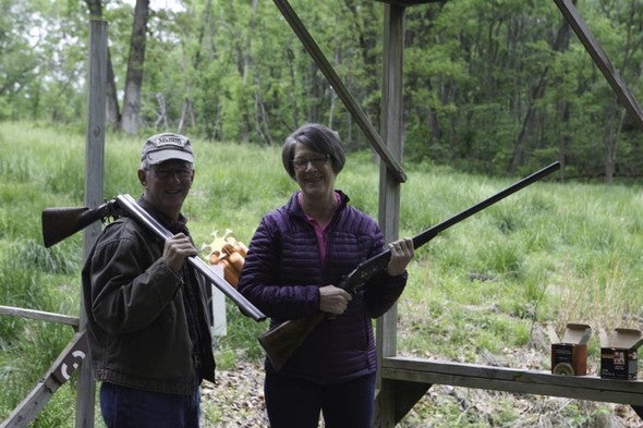 two people at shotgun clinic