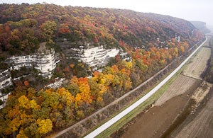 Aerial photo of Grand Bluffs Natural Area