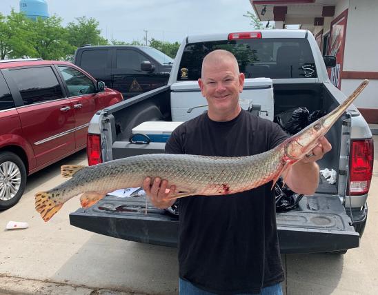 Rich Porter and his state record shortnose gar.