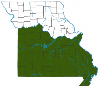 image of Missouri Tarantula Distribution Map