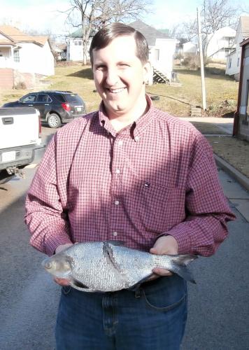 Brian Taylor holds his record gizzard shad