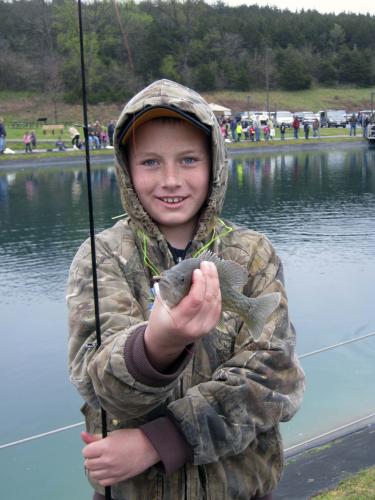 Wyatt Zimmerschied Catch at Kids Fishing Day at Lost Valley Hatchery 