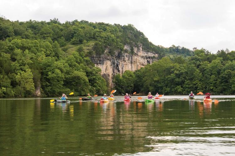 Kayakers Paddle the Big Niangua River Trail