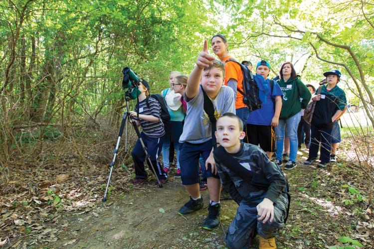 Students on a Discover Nature Schools Program Hike