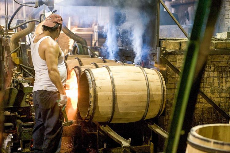 Charring Bourbon Barrels 