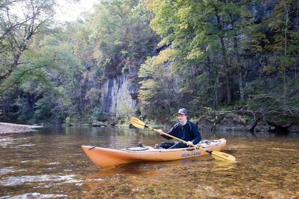 Kayaker on Huzzah Creek