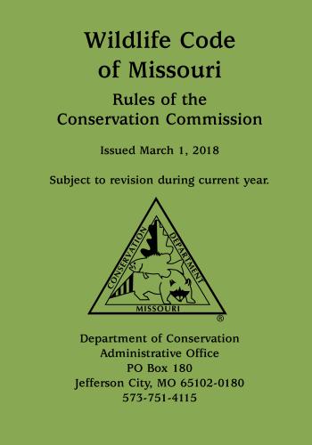 Cover of Wildlife Code of Missouri booklet 