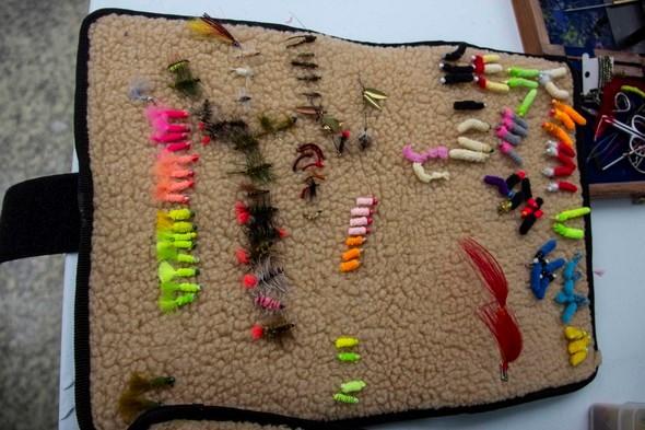 Hand-tied flies for catching trout and panfish.