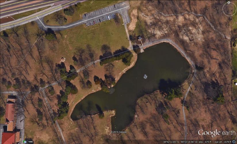 Aerial View of Overland Wild Acres Park Lake