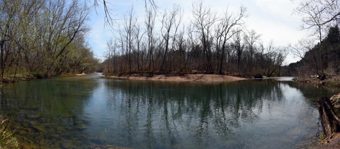 Panoramic view of Courtois Creek, Huzzah Conservation Area