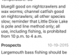 MO Fishing area reports