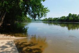 Osage River viewed from boat access ramp at Kings Bluff Access, Miller County, Missouri