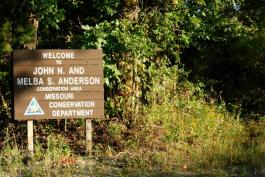 John N. and Melba S. Anderson Memorial Conservation Area area sign