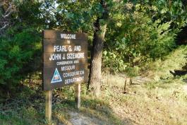 Pearl G. and John J. Sizemore Memorial Conservation Area area sign