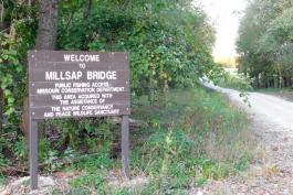 Area sign at Millsap Bridge Access, Lincoln County, Missouri