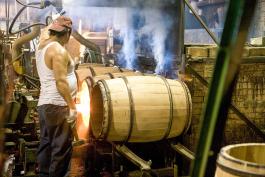 Charring Bourbon Barrels 