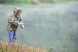 A man trout fishing