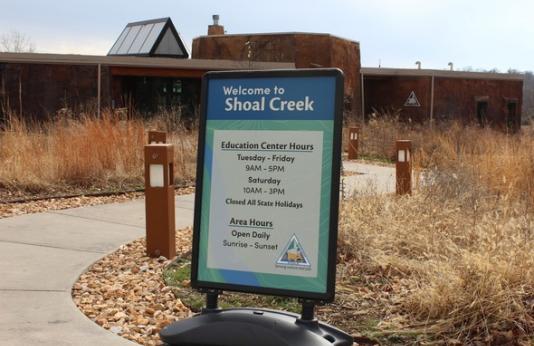 Shoal Creek Conservation Education Center sign