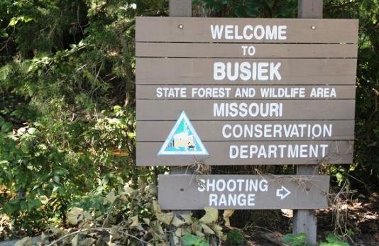 Busiek Area Shooting Range Sign