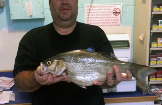 James Wright holds his record white bass