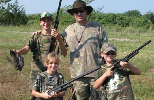 Kids and teacher dove hunting.