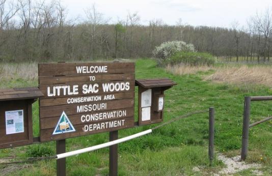 Little Sac Woods Conservation Area sign