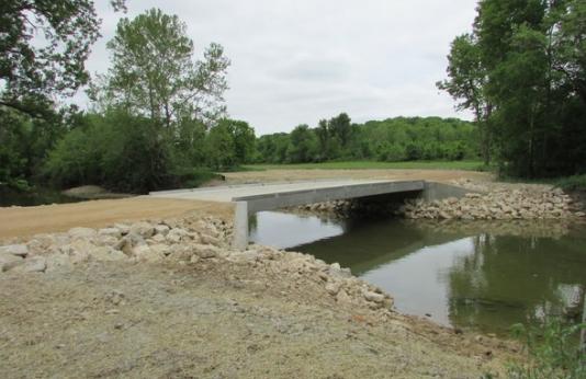 The new constructed bridge on the access road to Ranacker Conservation Area.