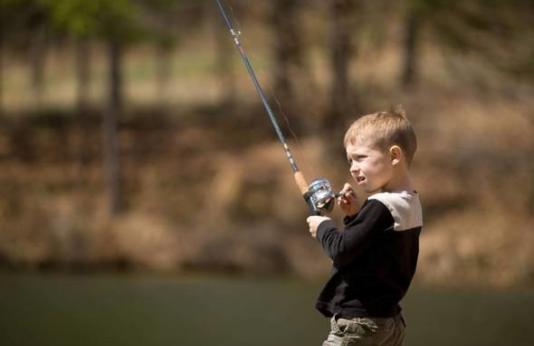 boy trout fishing