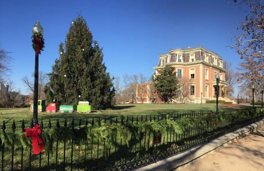 A Christmas tree outside the Governor's Mansion in Jefferson City